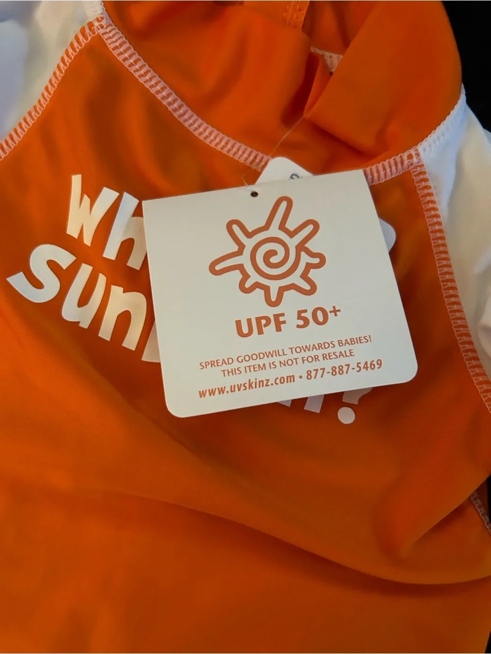 Skin Orange & White Kids Rashguard - 